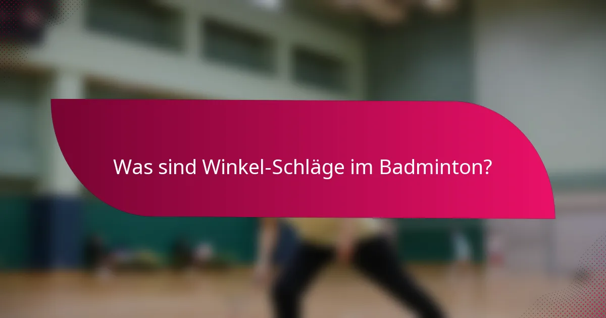 Was sind Winkel-Schläge im Badminton?