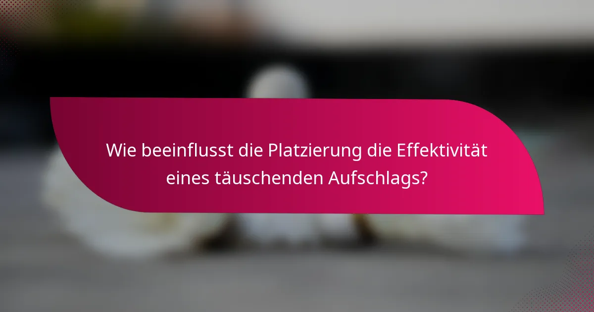 Wie beeinflusst die Platzierung die Effektivität eines täuschenden Aufschlags?