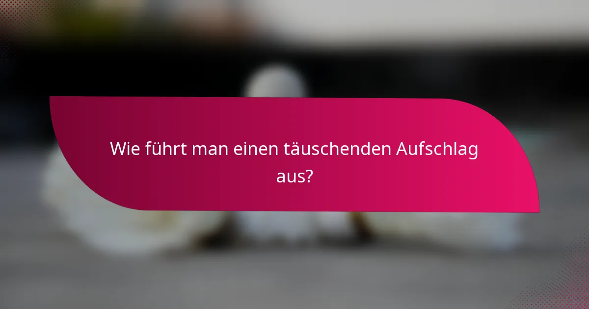Wie führt man einen täuschenden Aufschlag aus?