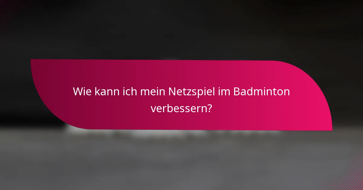 Wie kann ich mein Netzspiel im Badminton verbessern?